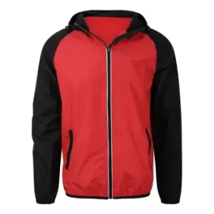 Image of AWDis Just Cool Mens Contrast Windshield Jacket (S) (Fire Red/Jet Black)