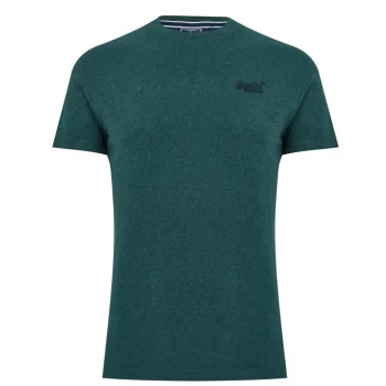 Image of Superdry Small Chest Logo T Shirt - Green Marl R6T