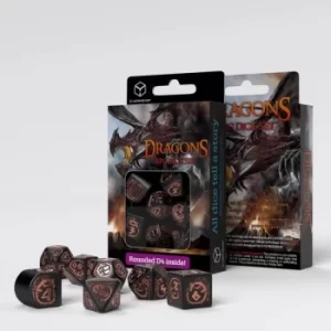 Image of Dragons Modern Dice Set Black & Copper