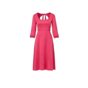 Image of Adrianna Papell Satin Crepe Cutout Back Dress - Pink