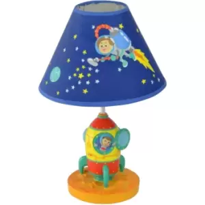 Image of Teamson Kids - Fantasy Fields Outer Space Kids Bedside LED Night Light Table Lamp TD-12335AT - Blue