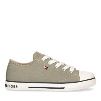Image of Tommy Hilfiger Vincent Low Canvas Trainers Junior - Green