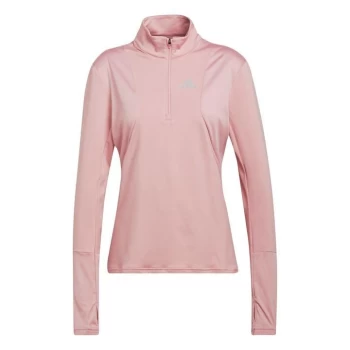 Image of adidas Half Zip Top Womens - Light Pink