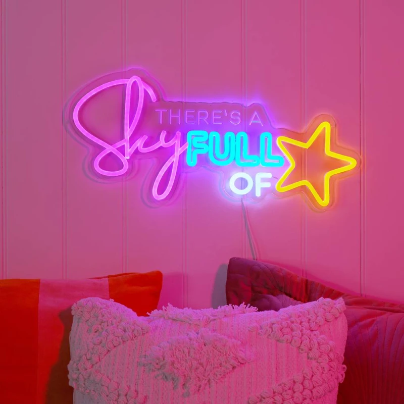 Image of Signography Neon Collection Wall Sign with USB - There's a Sky Full of 'Stars' Multicolor Unisex