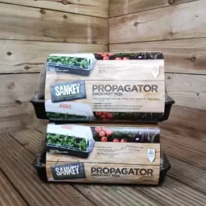 Image of 2 x 38cm Unheated Seed Starter Trays Grostart Midi Propagators Indoor Seedling Planters