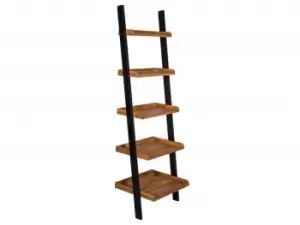 Image of LPD Copenhagen Black and Oak Ladder Shelf Flat Packed