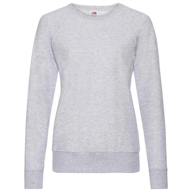 Image of Fruit Of The Loom Fruit of the Loom Men Lightweight Lady Fit Raglan Sweatshirt in Grey Size: 10 Grey 10 Male 5063470845842