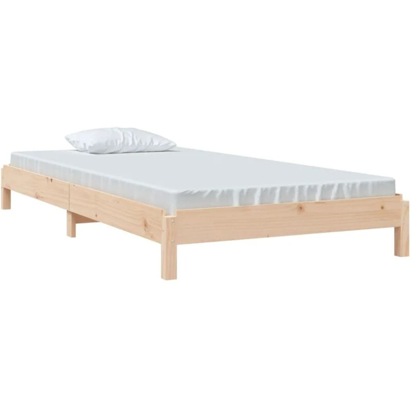 Image of VIDAXL Stack Bed without Mattress 90x190cm Single Solid Wood Pine Vidaxl 8720287073802