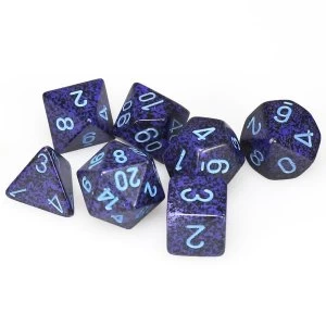 Image of Chessex Gemini Poly 7 Dice Set: Cobalt