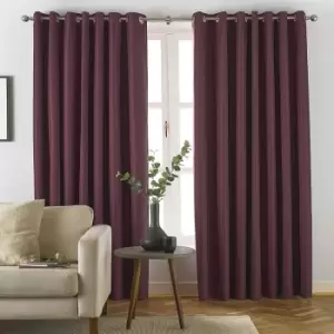 Image of Furn Moon Eyelet Curtains (66in x 90in) (Red) - Red