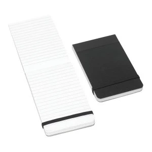 Image of Cambridge Everyday 76x127mm Notebook 160 Pages 60gm2 Headbound Ruled Card Cover Elastic Strap Black Pack 10