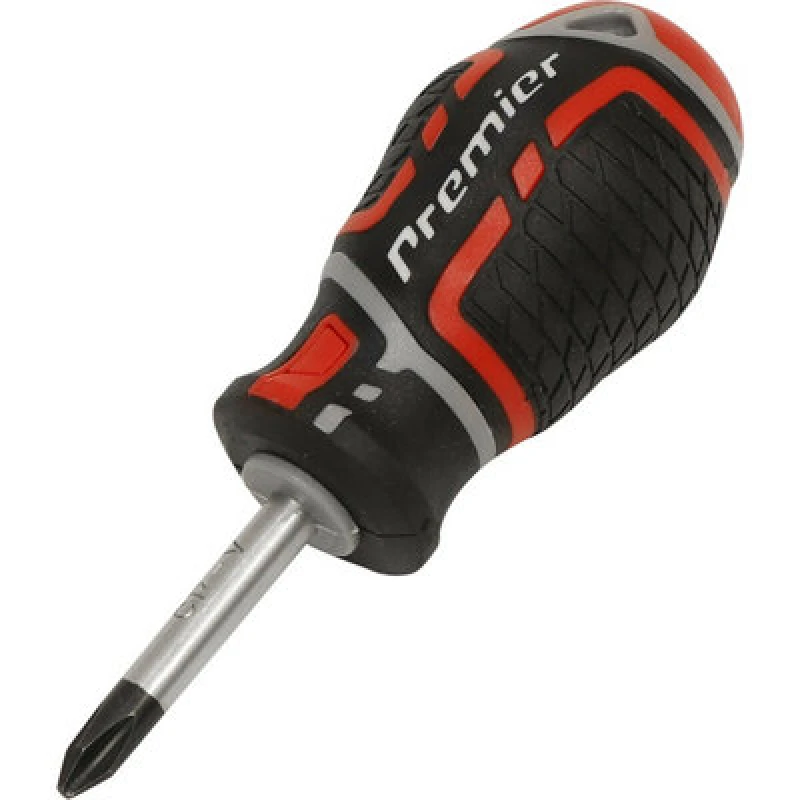 Image of Loops PREMIUM Pozi 2 x 38mm Stubby Screwdriver - Ergonomic Soft Grip - Magnetic Tip Multi