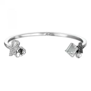 Image of Ladies Karl Lagerfeld Silver Plated Eclectic Stud Cluster Bracelet