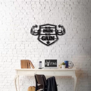Image of No Pain No Gain XL Black Decorative Metal Wall Accessory
