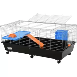 Image of Small Animal Cage Rabbit Guinea Pig Hutch Pet Play House w/ Platform - Pawhut