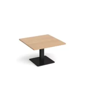 Image of Brescia square coffee table with flat square Black base 800mm - beech