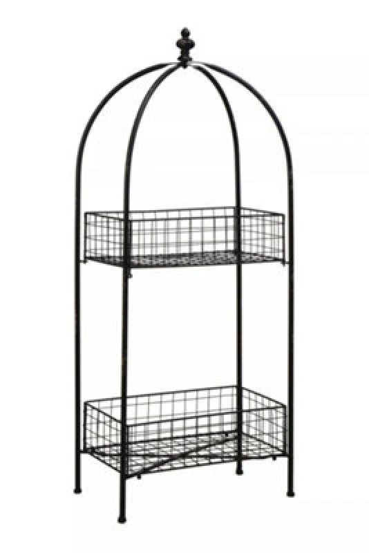 Image of Premier Housewares New York Loft Black 2 Tier Stand, Delivered Fully Assembled Black