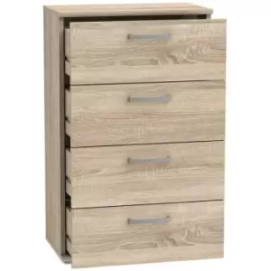 Image of Forte Modern 4 Drawer Chest of Drawers - Sonoma Light Oak - Sonoma Light Oak