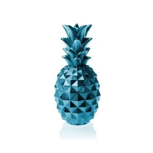 Image of Blue Metallic Medium Pineapple Candle