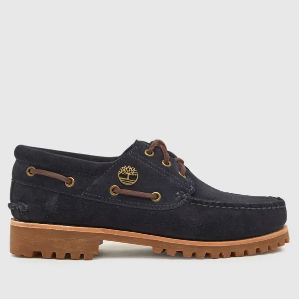 Image of Timberland authentic handsewn boat shoes in navy Navy UK 8