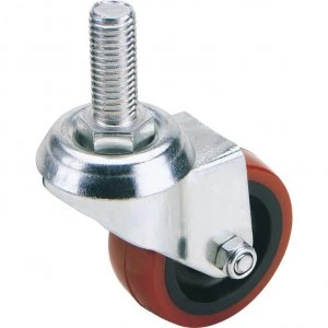 Image of Draper Swivel Bolt Fixing Polyurethane Wheeled Castor 75mm