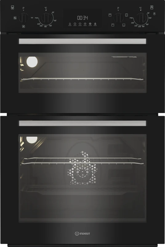 Image of Indesit DII10DB Electric Built In Double Oven - Black DII10DB Black