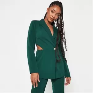 Image of Missguided Slim Fit Chain Detail Blazer - Green
