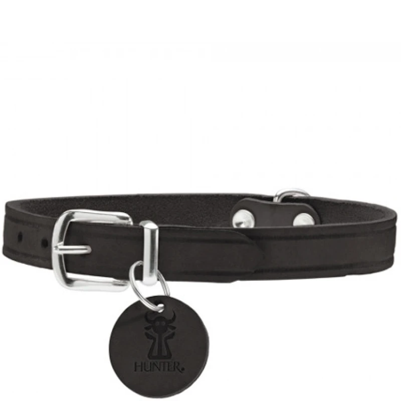 Image of Hunter Aalborg Leather Collar - Size 47 Aalborg_47_BLK-66038