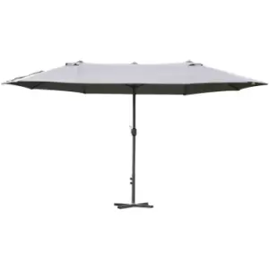 Image of Sun Umbrella Canopy Double-sided Crank Sun Shade Shelter 4.6M Grey - Outsunny