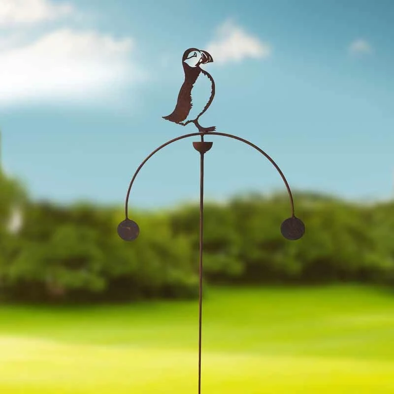 Image of Puffin Wind Rocker Double Bare Metal/Ready to Rust - Steel - W54 x H148.5cm PoppyforgePUFFINWINDROCKEGR12