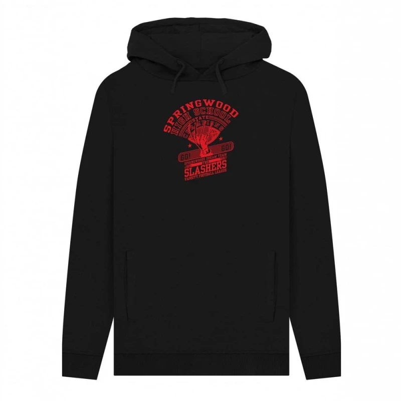 Image of A Nightmare On Elm Street Mens Springwood Slashers Hoodie in Black Size: Small Black Male S
