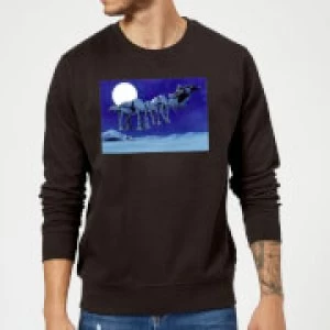 Image of Star Wars Darth Vader AT-AT Christmas Sleigh Black Christmas Sweatshirt - M - Black