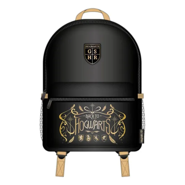 Image of Harry Potter Core Backpack Black & Camel Hogwarts