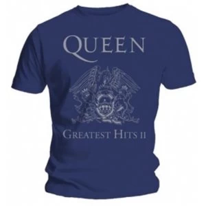 Image of Queen Greatest Hits II Mens Navy T Shirt Medium