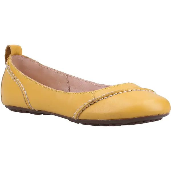 Image of Hush Puppies Womens Janessa Leather Ballerina Ballet Pumps - UK 7