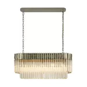 Image of Luminosa Pendant Rectangle 5 Light E14, Polished Nickel, Clear Glass, Item Weight: 21.2kg