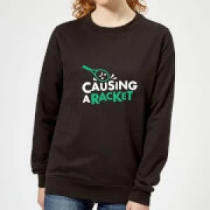 Image of Causing a Racket Womens Sweatshirt - Black - 4XL