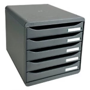 Image of Exacompta Drawer Unit with 5 Drawers Big Box Plus Plastic Grey 27.8 x 34.7 x 27.1 cm