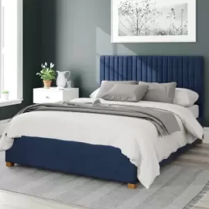 Image of Aspire Grant Velvet Kingsize Ottoman Bedframe - Navy