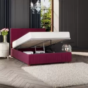 Image of Laurence Llewelyn-bowen - Estella Ottoman Storage Bed, Plush Velvet, Berry Single