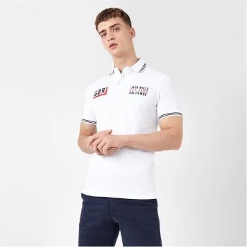 Image of Jack Wills Wills Markham Polo T-Shirt - White