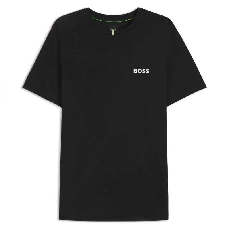 Image of Boss Odour-Control Slim Fit T-Shirt in Stretch Piqu Black male M