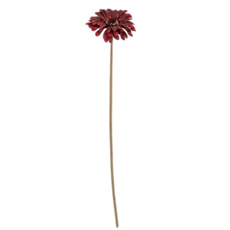 Image of Hill Interiors Burgundy Gerbera Stem Artificial Flower - Plastic - L11 X W11 X H53cm - Burgundy