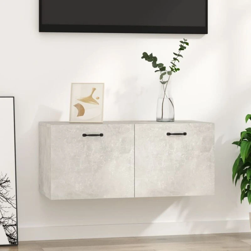 Image of Vidaxl Wall Cabinet Concrete Grey 80X35X36,5cm Engineered Wood, Grey 812937