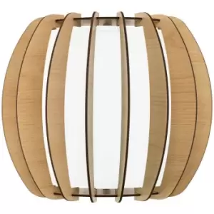 Image of Netlighting Stellato 1 Light Indoor Wall Light In Maple Wood and White Finish, E