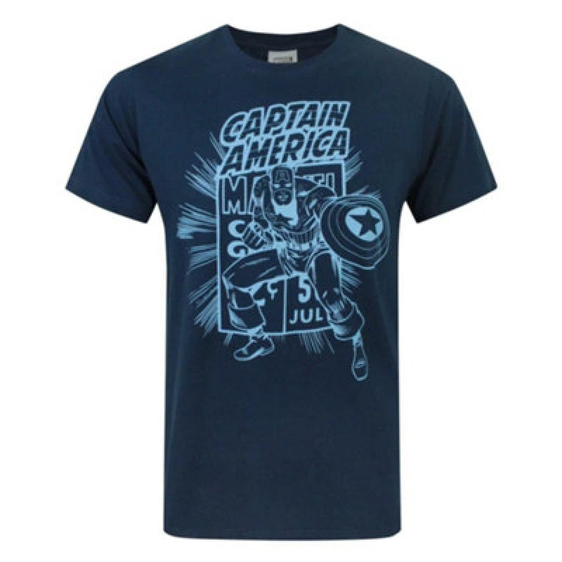 Image of Marvel Short Sleeved T-Shirt Blue