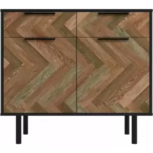 Image of Out & out Dallas - Parquet Sideboard- Grey L.90 x D.38 x H.80.5cm