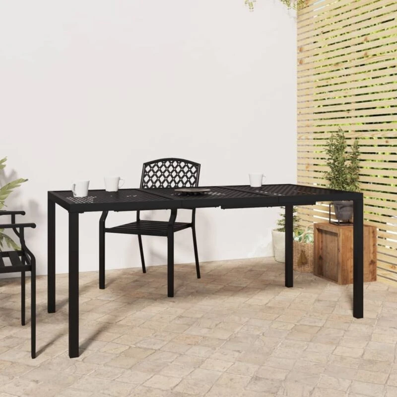 Image of vidaXL Garden Table Anthracite 165x80x72cm Steel, Grey 362746