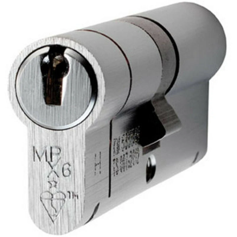 Image of Loops 70mm EURO Double Cylinder Lock Keyed to Differ 6 Pin Satin Chrome Door Multi unisex