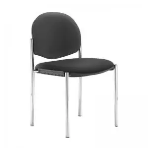Image of Coda multi purpose stackable conference chair with no arms - Nero